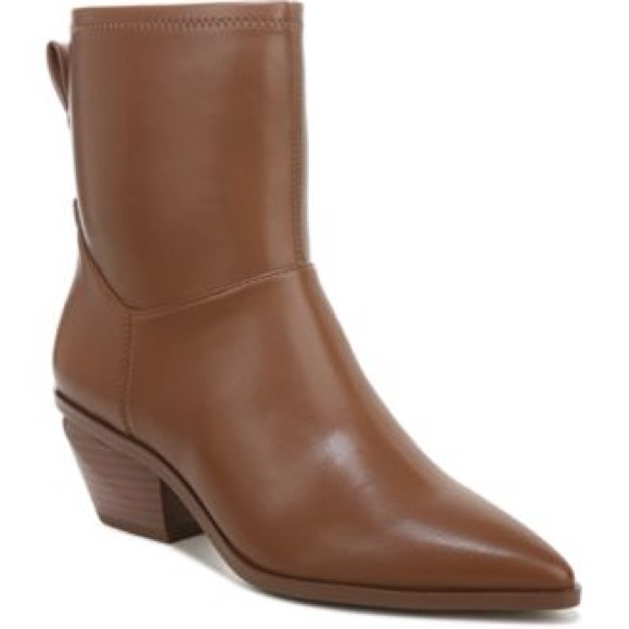 Franco Sarto Brown Ankle Booties with Pointed Toe and Minimalist Design - Picture 10 of 10